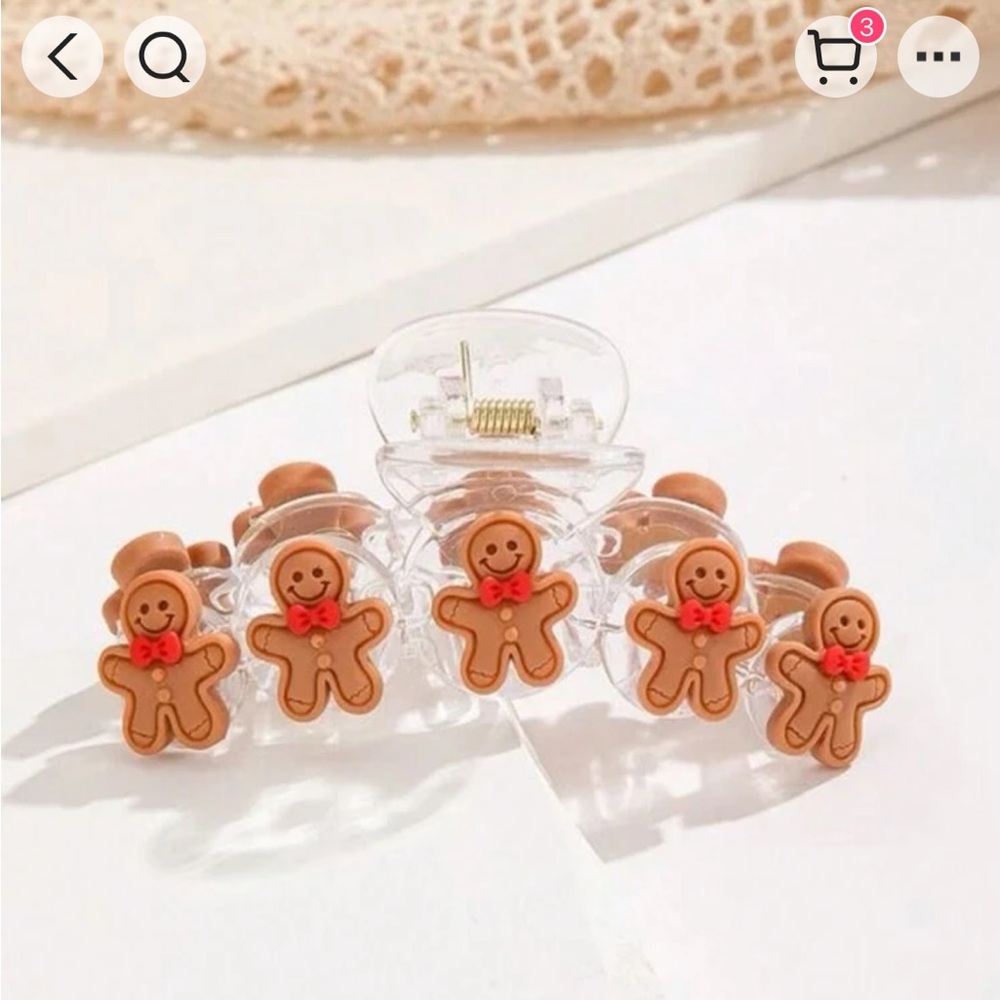 NWT gingerbread hair clip perfect for the holidays gifts for stocking st…